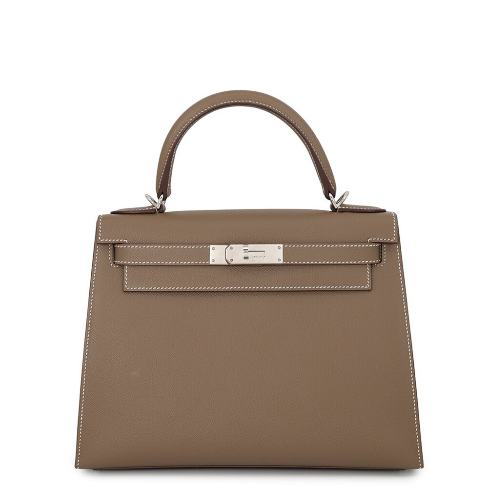 Hermes Kelly 28 Handbag, Sellier Stitching, Etoupe Epsom Leather, Y Stamp, HE...